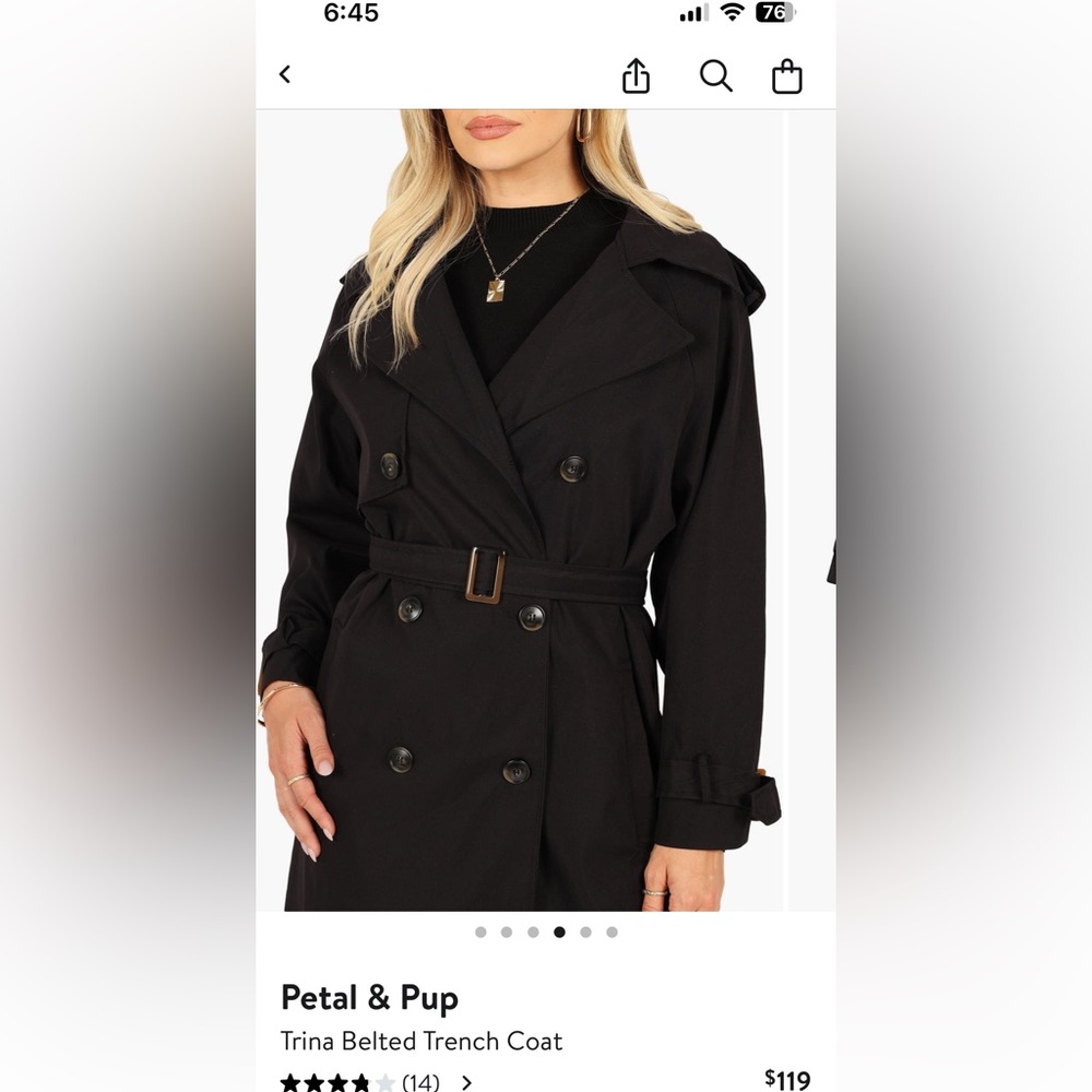 Cute Black Trench coat with waist time - Fall Fashion